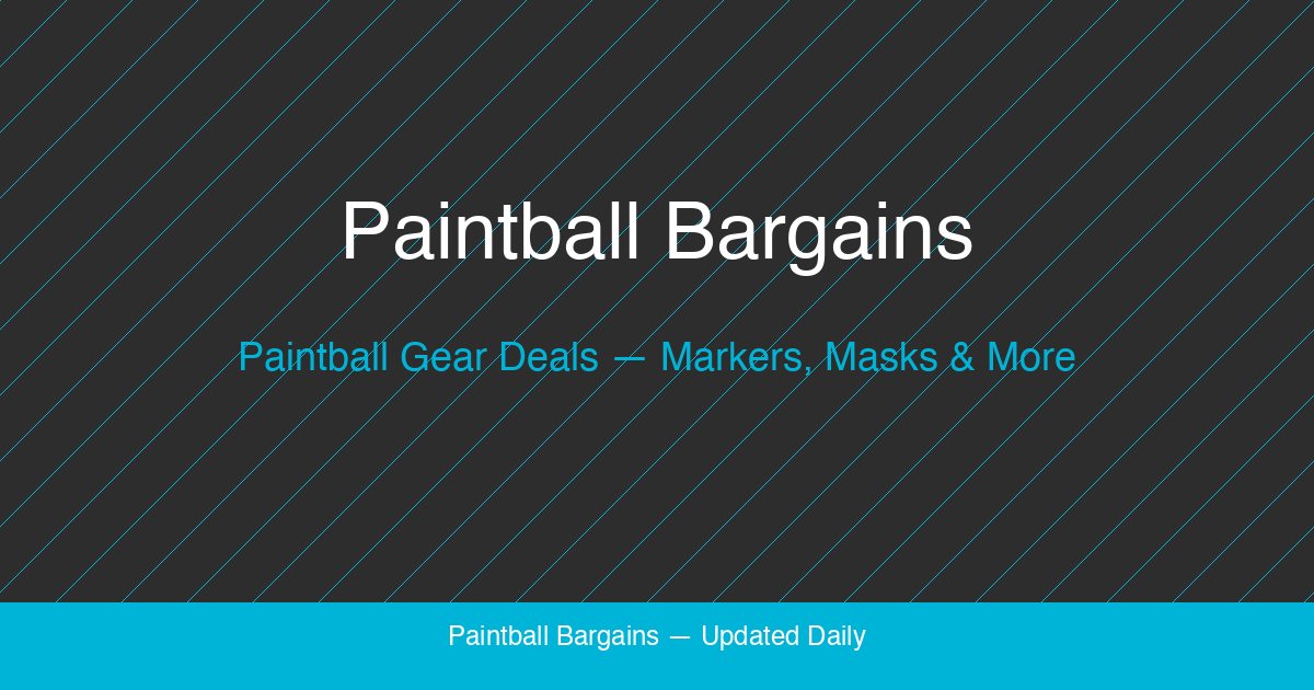 NXL Tournament Prep: Paintball Gear Deals for April 2026 — Outdoor Gear Guide